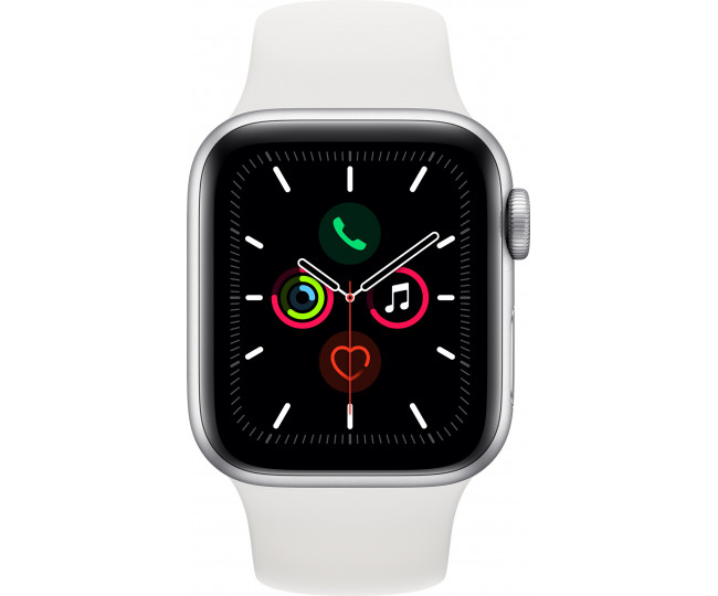 Apple Watch Series 5 GPS 40mm Silver Aluminum w. White b.- Silver Aluminum (MWV62) б/у